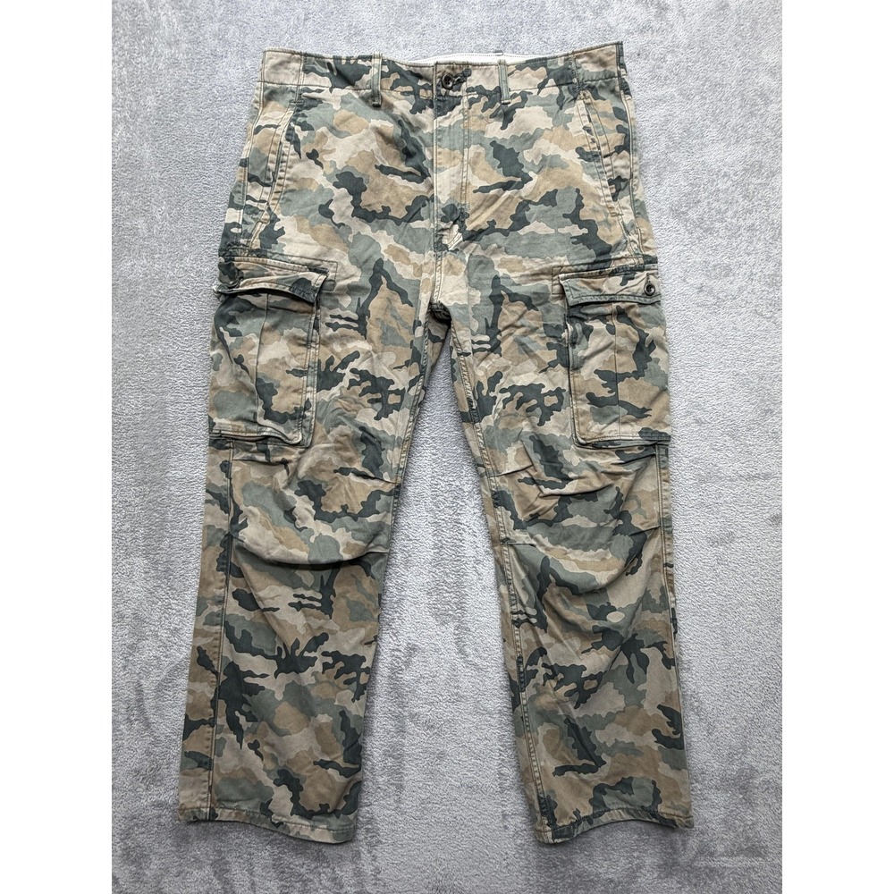 Levi's‎ Cargo Pants Mens Measured 38x27 Camo Regular Fit Cotton Straight Leg